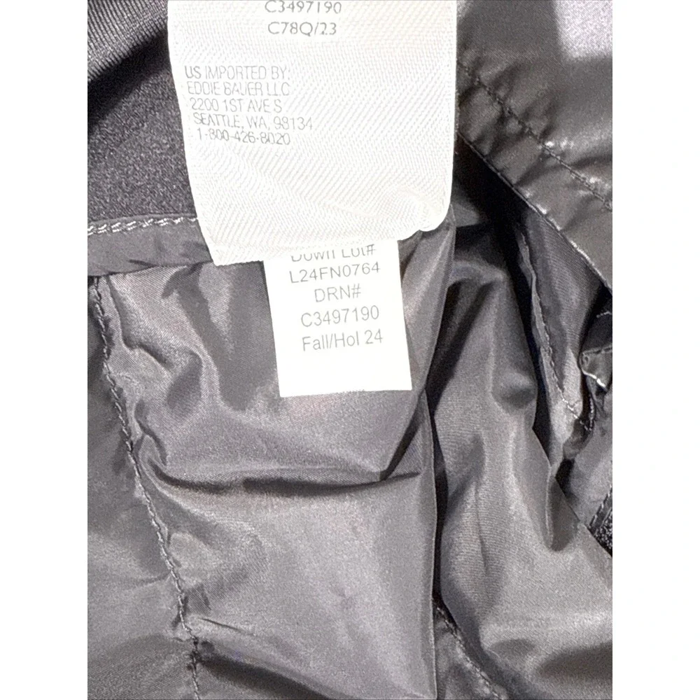 Eddie‎ Bauer Puffer Vest Mens Size Extra Large Gray Full Zip 550 Down Outdoors